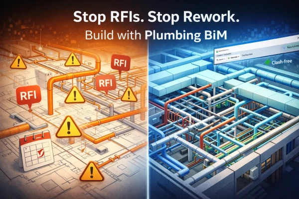Plumbing BIM Modeling: How to Reduce RFIs and Rework on US Commercial Projects